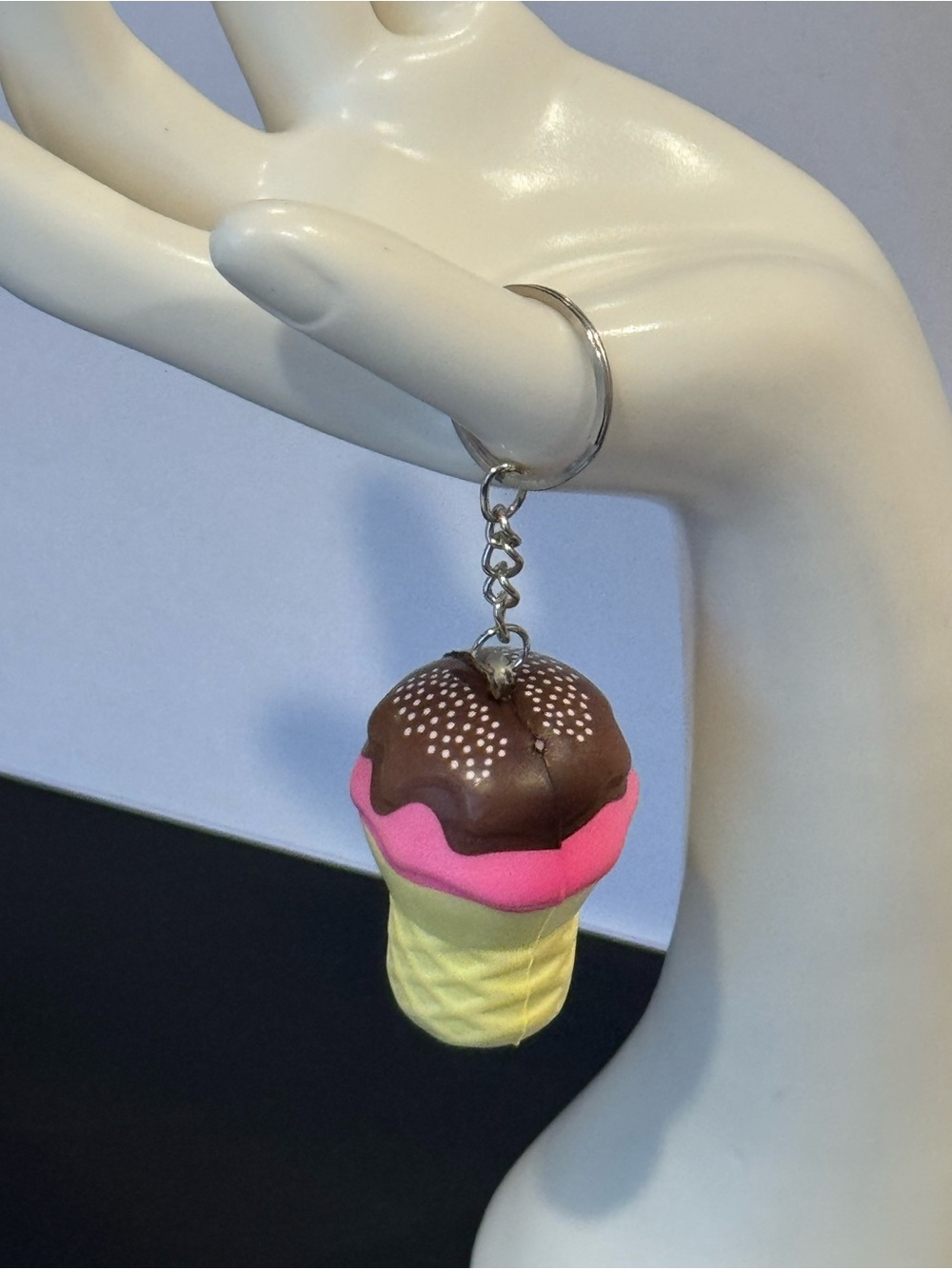 Cute Ice Cream Cone Squishy Keychain Bag Charm NIP